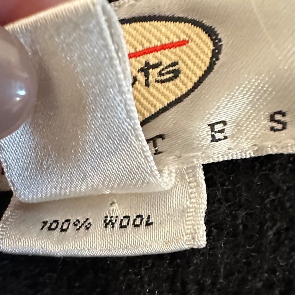 Talbots Petites 100% Wool Sweater Jacket Black White Check Trim Small EUC - Picture 7 of 7